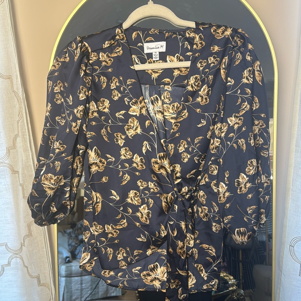 Veronica M Floral Wrap Blouse